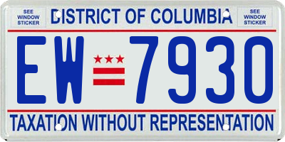 DC license plate EW7930