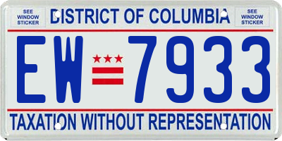 DC license plate EW7933