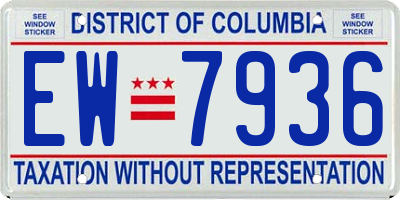 DC license plate EW7936