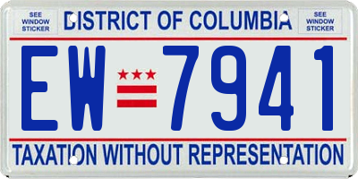 DC license plate EW7941