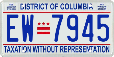 DC license plate EW7945