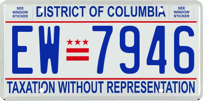 DC license plate EW7946