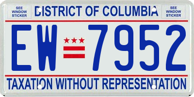 DC license plate EW7952