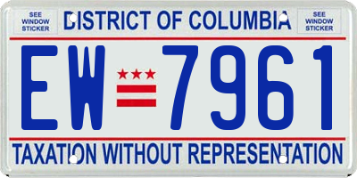 DC license plate EW7961
