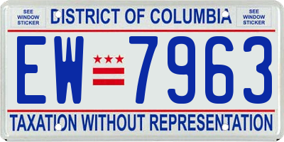 DC license plate EW7963