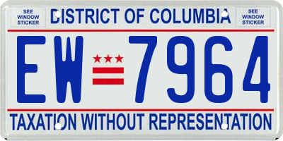 DC license plate EW7964