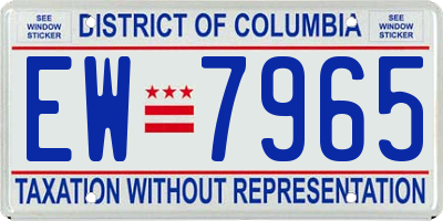 DC license plate EW7965