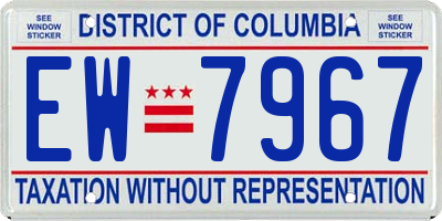DC license plate EW7967