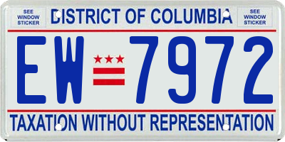 DC license plate EW7972
