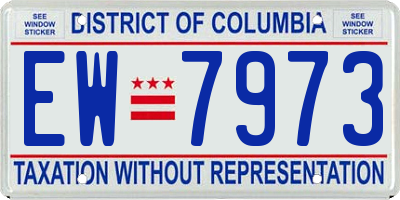 DC license plate EW7973