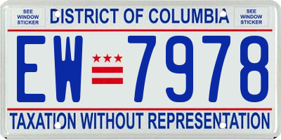 DC license plate EW7978
