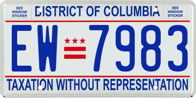 DC license plate EW7983