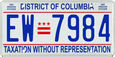 DC license plate EW7984