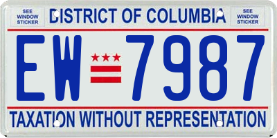 DC license plate EW7987