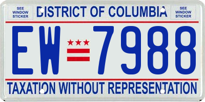 DC license plate EW7988