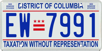 DC license plate EW7991