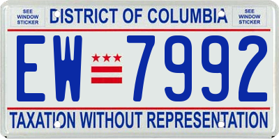 DC license plate EW7992