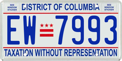 DC license plate EW7993