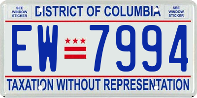 DC license plate EW7994