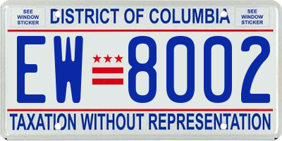 DC license plate EW8002