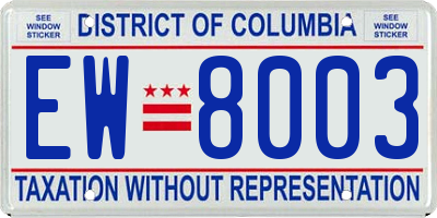 DC license plate EW8003