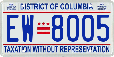 DC license plate EW8005