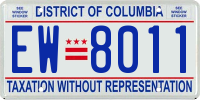 DC license plate EW8011