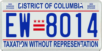 DC license plate EW8014