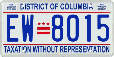 DC license plate EW8015