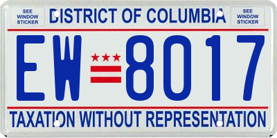 DC license plate EW8017