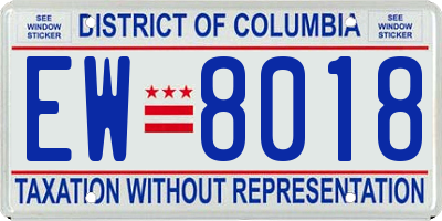 DC license plate EW8018