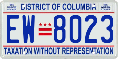 DC license plate EW8023