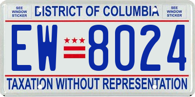 DC license plate EW8024