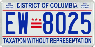 DC license plate EW8025