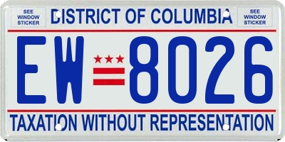 DC license plate EW8026