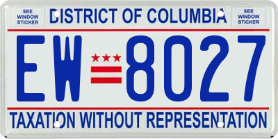 DC license plate EW8027