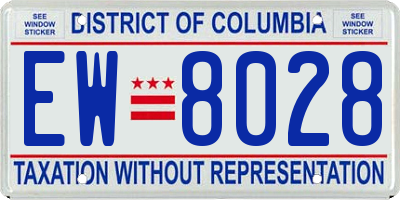 DC license plate EW8028