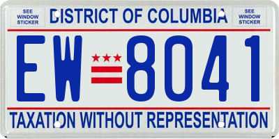 DC license plate EW8041