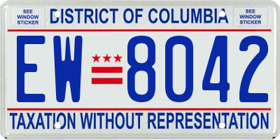 DC license plate EW8042