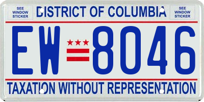DC license plate EW8046