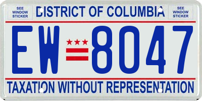 DC license plate EW8047