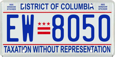 DC license plate EW8050