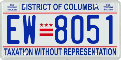 DC license plate EW8051