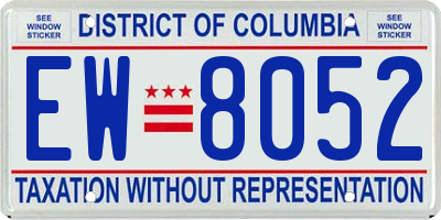 DC license plate EW8052