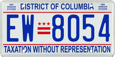 DC license plate EW8054