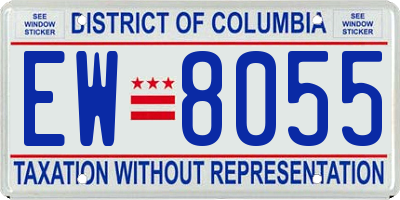 DC license plate EW8055