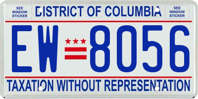 DC license plate EW8056