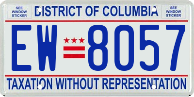 DC license plate EW8057
