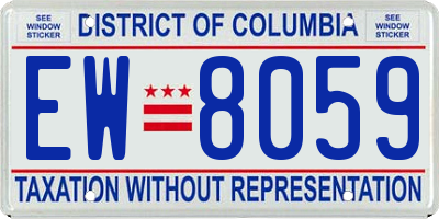 DC license plate EW8059