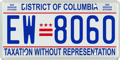 DC license plate EW8060